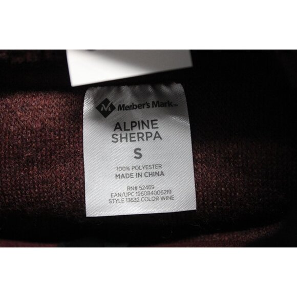 Member's Mark men's wine snap close alpine sherpa pullover jacket S - Picture 6 of 10